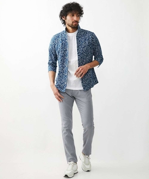 MICHEL KLEIN HOMME (ミッシェルクランオム)の「ボタニカル柄七分袖ジャージシャツ(シャツ/ブラウス・メンズ・ライトブルー/ネイビー・MEDIUM/LARGE/X-LARGE)」の10枚目の写真