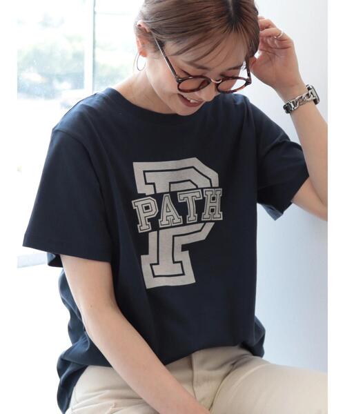 AMERICAN HOLIC(アメリカンホリック)の「アルファベット TEE①(Tシャツ/カットソー・レディース・オフホワイト/ネイビー・M/L)」の6枚目の写真