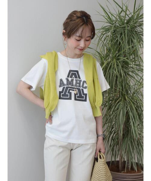 AMERICAN HOLIC(アメリカンホリック)の「アルファベット TEE①(Tシャツ/カットソー・レディース・オフホワイト/ネイビー・M/L)」の11枚目の写真