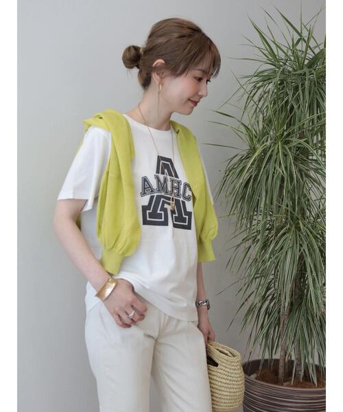 AMERICAN HOLIC(アメリカンホリック)の「アルファベット TEE①(Tシャツ/カットソー・レディース・オフホワイト/ネイビー・M/L)」の12枚目の写真