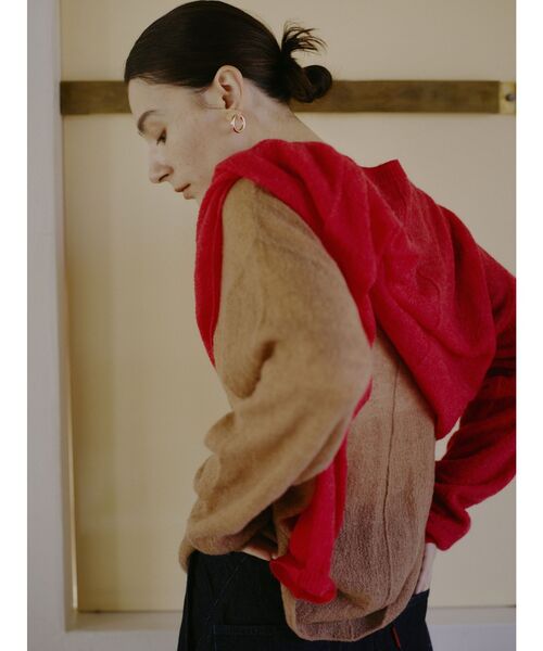 Ungrid(アングリッド)の「モヘヤ混シアーニット(ニット/セーター・レディース・ブラウン/グリーン/レッド/ライトグレー・FREE)」の3枚目の写真