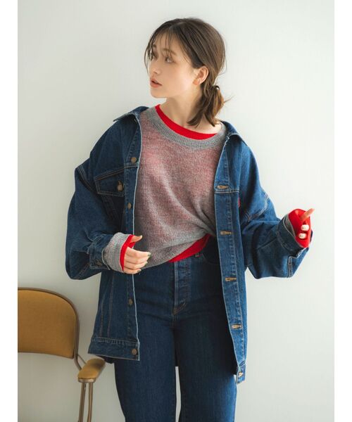 Ungrid(アングリッド)の「モヘヤ混シアーニット(ニット/セーター・レディース・ブラウン/グリーン/レッド/ライトグレー・FREE)」の13枚目の写真