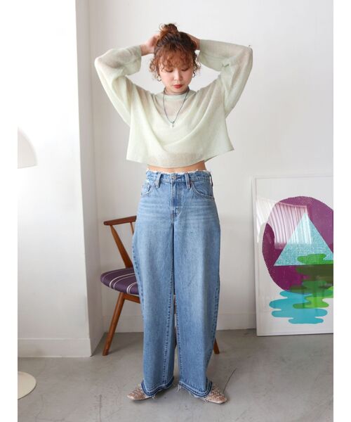 Ungrid(アングリッド)の「モヘヤ混シアーニット(ニット/セーター・レディース・ブラウン/グリーン/レッド/ライトグレー・FREE)」の10枚目の写真