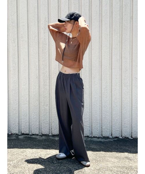 Ungrid(アングリッド)の「モヘヤ混シアーニット(ニット/セーター・レディース・ブラウン/グリーン/レッド/ライトグレー・FREE)」の14枚目の写真