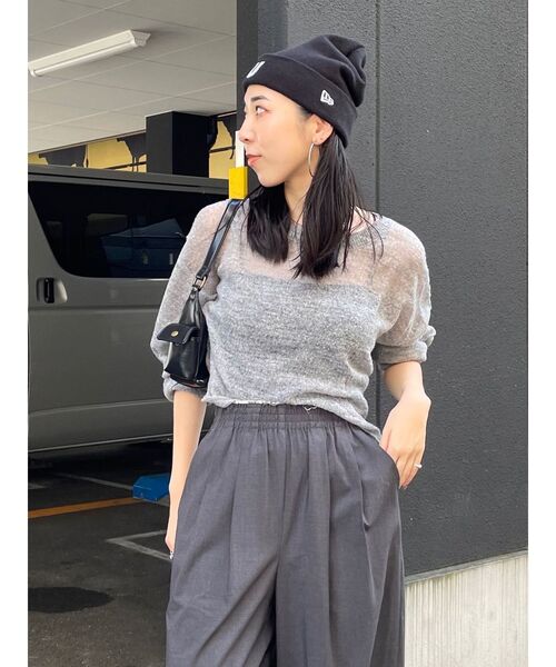 Ungrid(アングリッド)の「モヘヤ混シアーニット(ニット/セーター・レディース・ブラウン/グリーン/レッド/ライトグレー・FREE)」の16枚目の写真