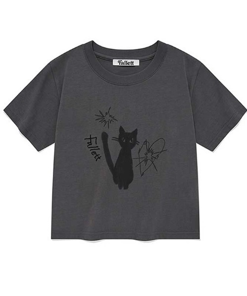 .KOM(ドットコム)の「A'GEM/9 × .kom 『FALLETT/ファレット』 NIGHT NERO CROP SHORT SLEEVE/ネロクロップショートスリーブ(Tシャツ/カットソー・レディース・チャコールグレー/ホワイト/ピンク・M)」の3枚目の写真