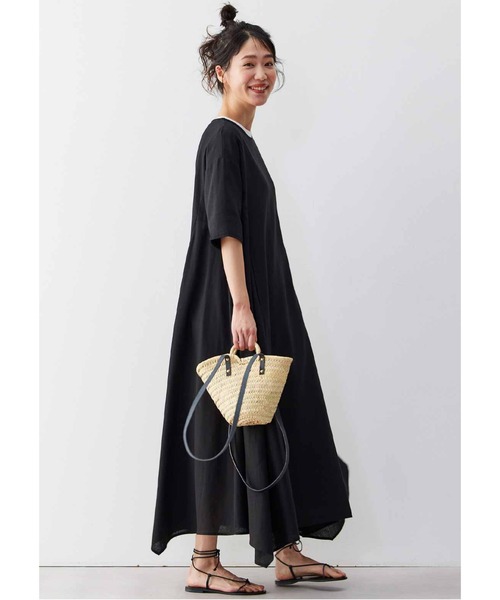 リブ イン コンフォート 麻混上品ワンピース　Sサイズ リブ イン コンフォート 人気スタイリスト 石上 美津江さんと