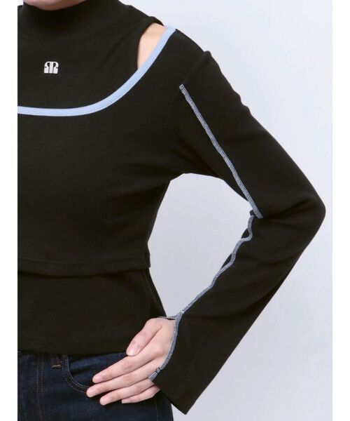 MURUA（ムルーア）の「マルチウェイレイヤードトップス（Tシャツ/カットソー・レディース・グレー/ブラック/カーキ・FREE）」の14枚目の写真