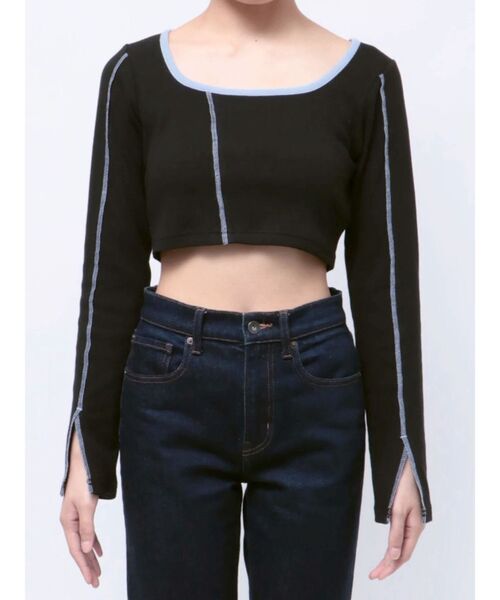 MURUA（ムルーア）の「マルチウェイレイヤードトップス（Tシャツ/カットソー・レディース・グレー/ブラック/カーキ・FREE）」の19枚目の写真