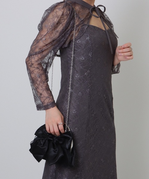 Lace Ladies(レースレディース)の「ビッグリボン コンパクト パーティー がま口 ハンドバッグ(クラッチバッグ・レディース・ホワイト/グレー/ブラック/ベージュ・FREE)」の10枚目の写真