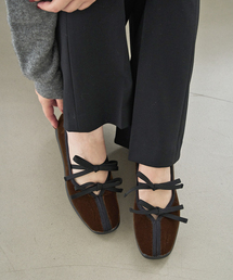 LE TALON ルタロン Lダブルリボンバレリーナ ブラック　24.5 ルタロン ダブルリボンバレリーナ ブラック24.5cm ル タロン LE