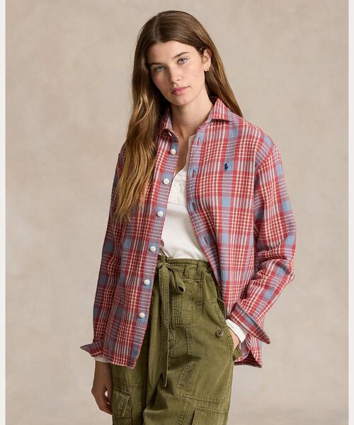 【セール】リラックスド フィット プラッド コットン シャツ（シャツ/ブラウス）｜POLO RALPH LAUREN（ポロ ラルフ ローレン）