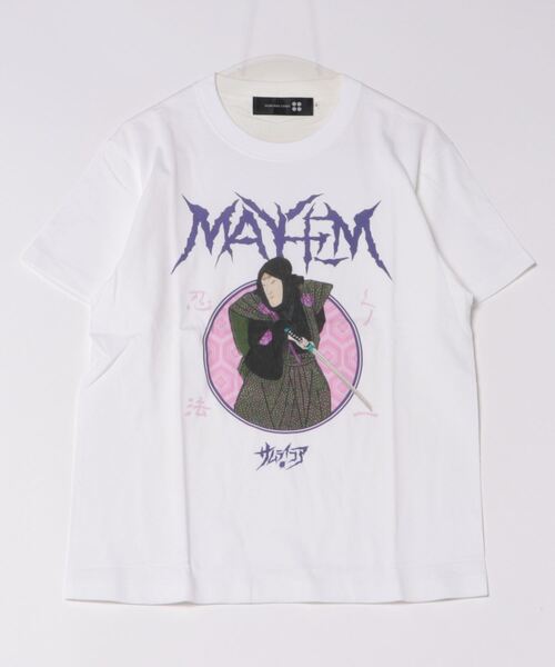 SAMURAI CORE(サムライコア)の「/SAMURAI CORE x MAYHEM/Graphic Design T(Tシャツ/カットソー・メンズ・ブラック/ホワイト・LARGE/MEDIUM/SMALL/X-LARGE)」の1枚目の写真