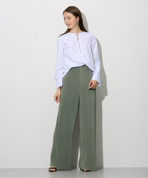 slattgir(スラットジール)の「高身長 カットソープリーツワイドパンツ 丈長め・トールサイズ(その他パンツ・レディース・ライトカーキ/ブラウン/ブラック・LL/L/M)」の17枚目の写真