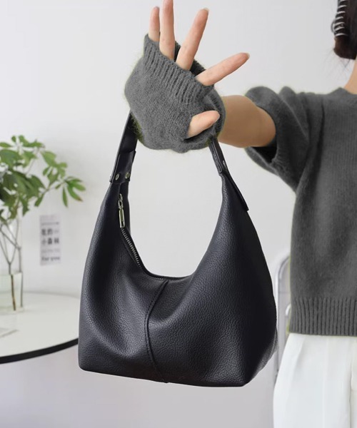 Miniministore(ミニミニストア)の「フェイクレザーワンハンドルバッグ 韓国風(ハンドバッグ・レディース・グリーン/イエロー/ブルー/オフホワイト/ブラック/ピンクベージュ/キャメル・FREE)」の10枚目の写真