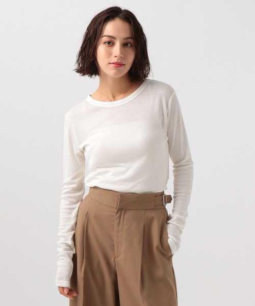 BAYFLOW（ベイフロー）の「ソフトフライスロングスリーブT（Tシャツ/カットソー・レディース・ブラック/グレー/オフホワイト・FREE）」の2枚目の写真