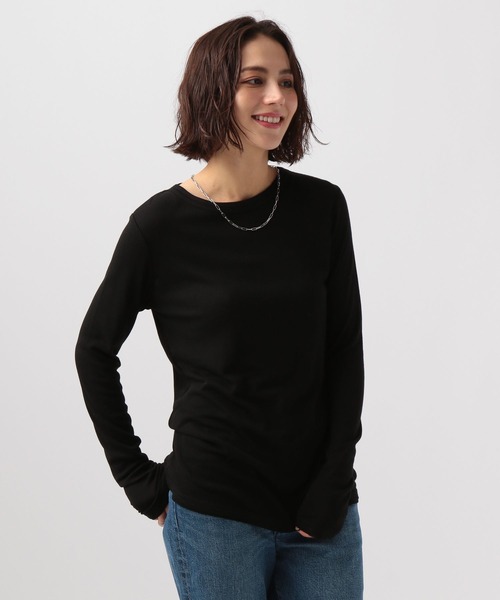 BAYFLOW（ベイフロー）の「ソフトフライスロングスリーブT（Tシャツ/カットソー・レディース・ブラック/グレー/オフホワイト・FREE）」の3枚目の写真