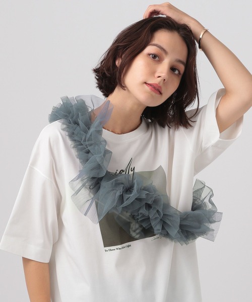 BAYFLOW（ベイフロー）の「ラッフルストール付け襟（付け襟・レディース・グレー/ブラック・FREE）」の6枚目の写真