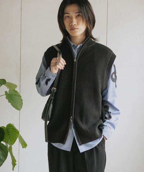 SENSE OF PLACE by URBAN RESEARCH（センスオブプレイスバイアーバンリサーチ）の「『洗濯可』ドライバーズニットベスト（ベスト・メンズ・ブラック・LARGE/MEDIUM）」の20枚目の写真