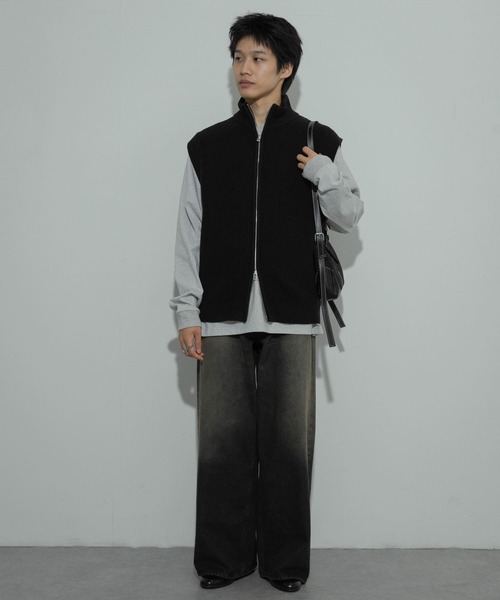SENSE OF PLACE by URBAN RESEARCH（センスオブプレイスバイアーバンリサーチ）の「『洗濯可』ドライバーズニットベスト（ベスト・メンズ・ブラック・LARGE/MEDIUM）」の9枚目の写真