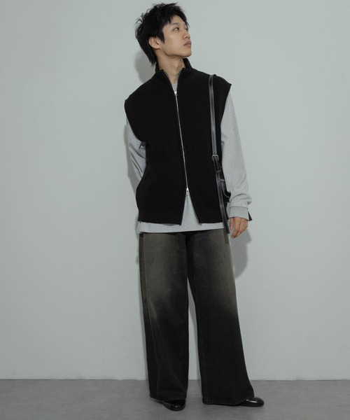SENSE OF PLACE by URBAN RESEARCH（センスオブプレイスバイアーバンリサーチ）の「『洗濯可』ドライバーズニットベスト（ベスト・メンズ・ブラック・LARGE/MEDIUM）」の10枚目の写真