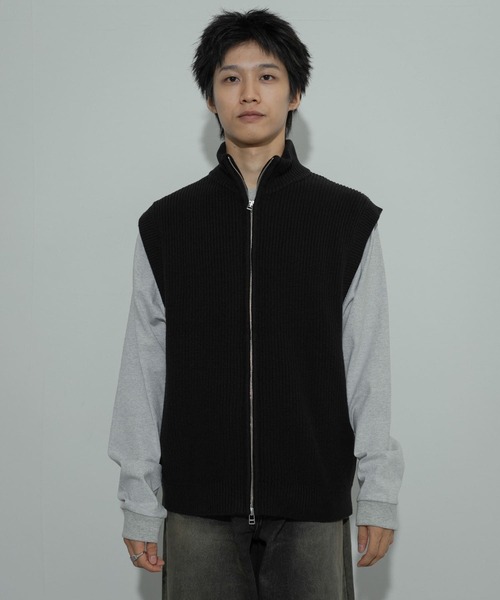 SENSE OF PLACE by URBAN RESEARCH（センスオブプレイスバイアーバンリサーチ）の「『洗濯可』ドライバーズニットベスト（ベスト・メンズ・ブラック・LARGE/MEDIUM）」の11枚目の写真