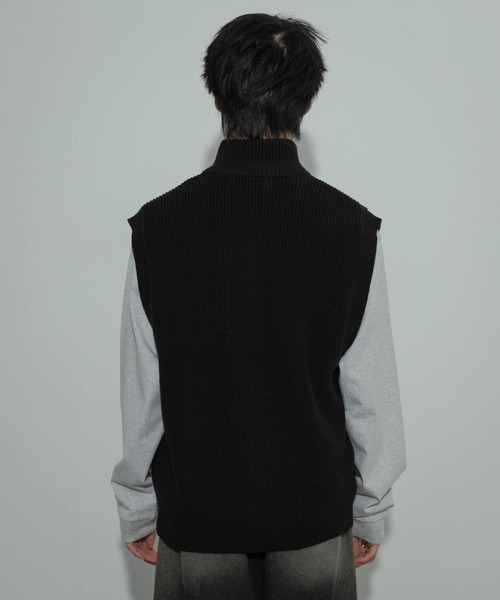 SENSE OF PLACE by URBAN RESEARCH（センスオブプレイスバイアーバンリサーチ）の「『洗濯可』ドライバーズニットベスト（ベスト・メンズ・ブラック・LARGE/MEDIUM）」の13枚目の写真