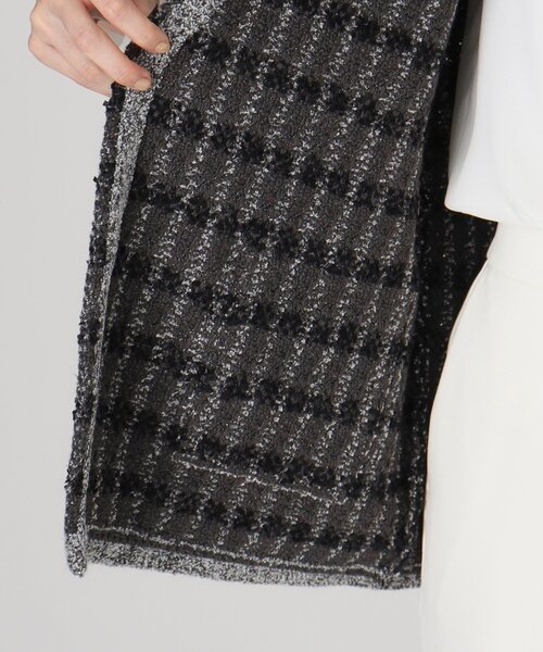 【セール】【洗える／ツイード柄／着回し◎】すっきり細見え、表情ゆたかなニットジレ（ベスト）｜COUP DE CHANCE（クードシャンス）