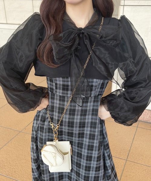 apres jour(アプレジュール)の「チュールボウタイリボンショートブラウス【ZOZOTOWN限定アイテム】(シャツ/ブラウス・レディース・ホワイト/ブラック・X-LARGE/フリー)」の16枚目の写真