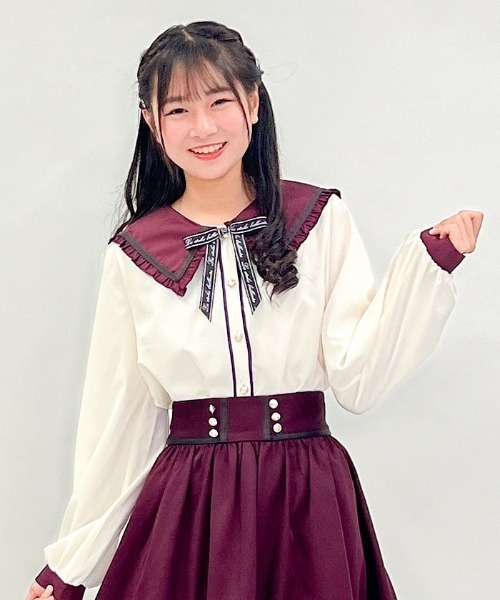 axes femme（アクシーズファム）の「ロゴリボンセーラーブラウス