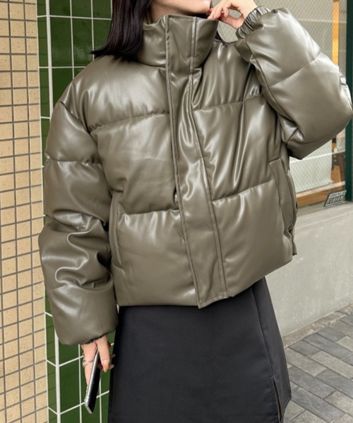 セール】PU中綿ジャケットブルゾン（ダウンジャケット/コート）｜CLEA