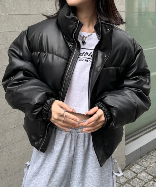 ジャケット・アウター Mistreass Poodle FurRibbonShort blouson Faux Fur Trim Puffer Jacket | boohoo