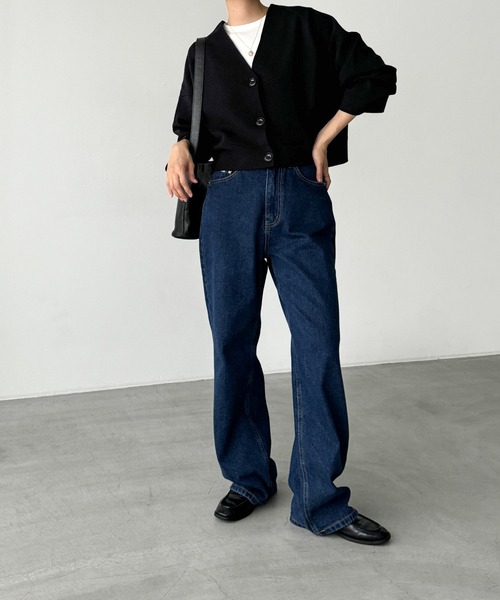 CANAL JEAN（キャナルジーン）の「El mar　ミラノリブVネックカーディガン（カーディガン/ボレロ・レディース・ブラック・ONE SIZE）」の5枚目の写真