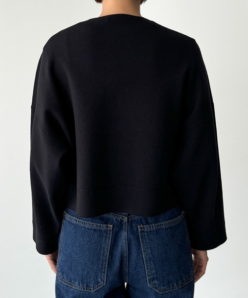 CANAL JEAN（キャナルジーン）の「El mar　ミラノリブVネックカーディガン（カーディガン/ボレロ・レディース・ブラック・ONE SIZE）」の8枚目の写真