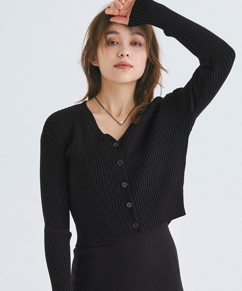 coca（coca）（コカ）の「【WEB限定セール】ニットキャミワンピース&ニットカーディガン 2点セット（ワンピース・レディース・ブラック/グレー・L/M）」の5枚目の写真