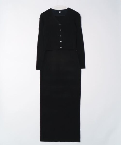 coca（coca）（コカ）の「【WEB限定セール】ニットキャミワンピース&ニットカーディガン 2点セット（ワンピース・レディース・ブラック/グレー・L/M）」の18枚目の写真