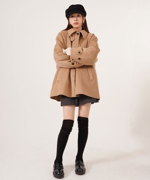 CEMONEMO(セモネモ)の「2way シースルー 切り替え リブ ニーハイソックス(ソックス/靴下・レディース・クリーム/ブラック/チャコール・FREE)」の6枚目の写真