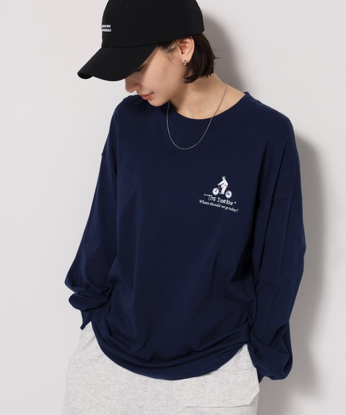 ANME（アンメ）の「パークプリント長袖Tシャツ（Tシャツ/カットソー・レディース・オートミール/ネイビー/オフホワイト/チャコールグレー・M/L）」の4枚目の写真