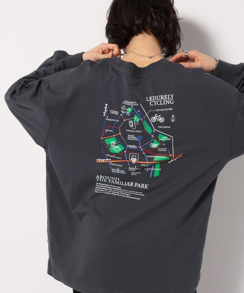 ANME（アンメ）の「パークプリント長袖Tシャツ（Tシャツ/カットソー・レディース・オートミール/ネイビー/オフホワイト/チャコールグレー・M/L）」の2枚目の写真