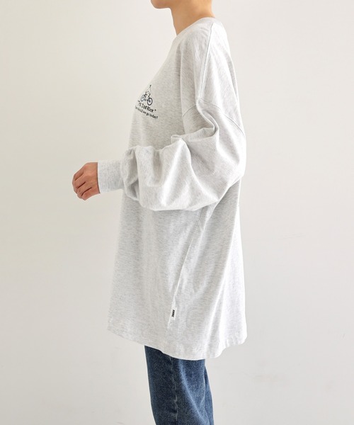 ANME（アンメ）の「パークプリント長袖Tシャツ（Tシャツ/カットソー・レディース・オートミール/ネイビー/オフホワイト/チャコールグレー・M/L）」の6枚目の写真