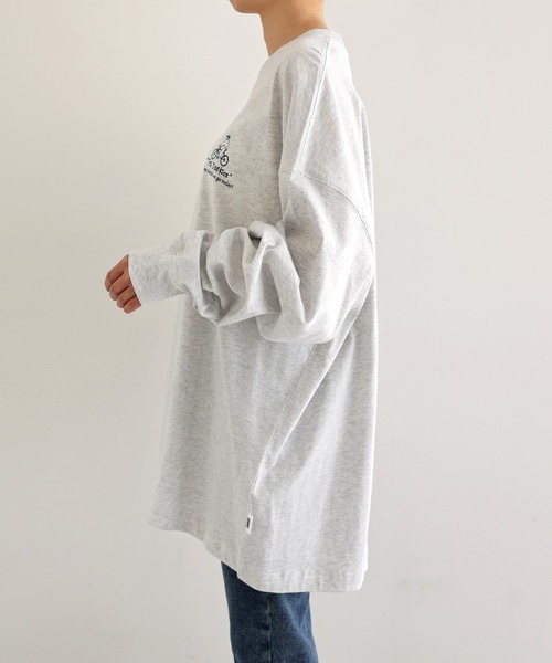 ANME（アンメ）の「パークプリント長袖Tシャツ（Tシャツ/カットソー・レディース・オートミール/ネイビー/オフホワイト/チャコールグレー・M/L）」の9枚目の写真