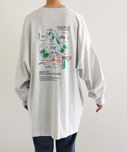 ANME（アンメ）の「パークプリント長袖Tシャツ（Tシャツ/カットソー・レディース・オートミール/ネイビー/オフホワイト/チャコールグレー・M/L）」の10枚目の写真