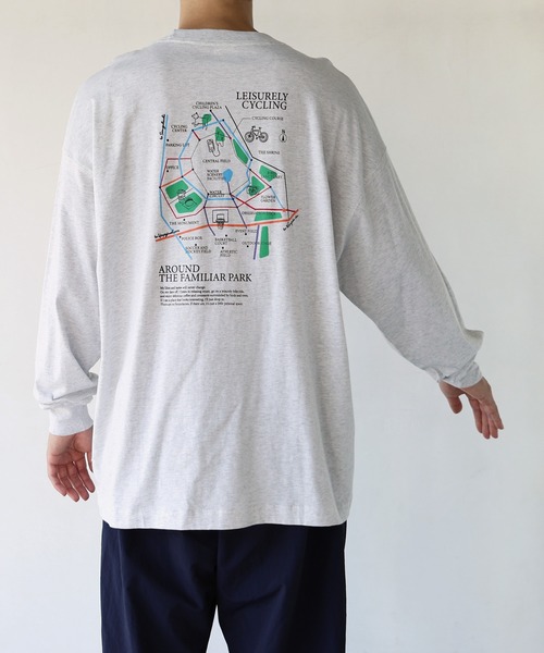 ANME（アンメ）の「パークプリント長袖Tシャツ（Tシャツ/カットソー・レディース・オートミール/ネイビー/オフホワイト/チャコールグレー・M/L）」の16枚目の写真
