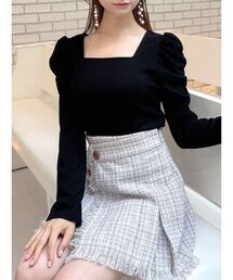 バックリボンカットトップス