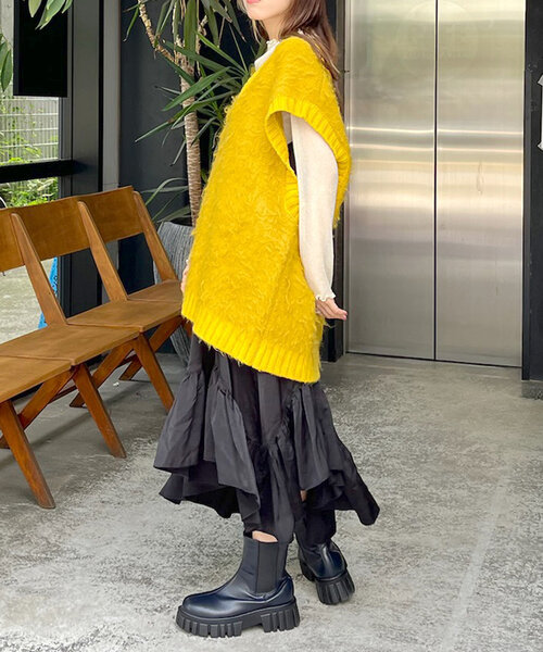 w closet(ダブルクローゼット)の「イレヘムキャミワンピース(ワンピース・レディース・ブラック/ベージュ/ホワイト・FREE)」の14枚目の写真