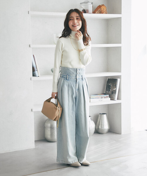 AULENTTI（オウレンティ）の「【オウレンティ】チェーンストラップ付ワンハンドルバッグ（ハンドバッグ・レディース・ボルドー/ベージュ・FREE）」の8枚目の写真