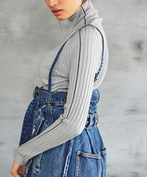 VERSEAU（ヴェルソー）の「バイカラーリンキングラインリブニット（ニット/セーター）」