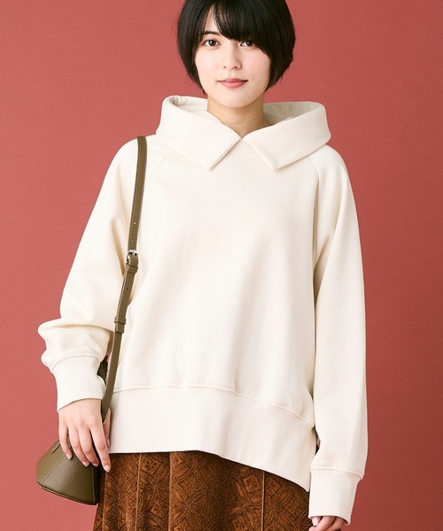 INED CLARO（イネドクラロ）の「裏起毛フーディ（Tシャツ/カットソー・レディース・ピンク/アイボリー/ブルー・フリー）」の2枚目の写真