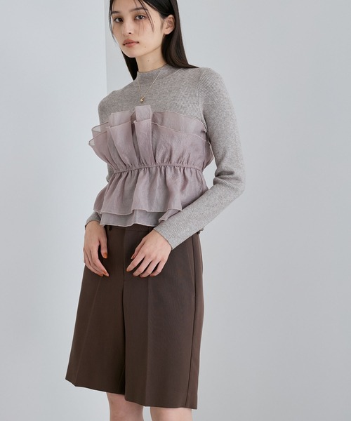 VIS（ビス）の「旬なレイヤードスタイルが叶う！ビスチェドッキングニット/洗える（ニット/セーター・レディース・ライトグレー/キナリ/ブラック/ホワイト系その他・FREE）」の20枚目の写真