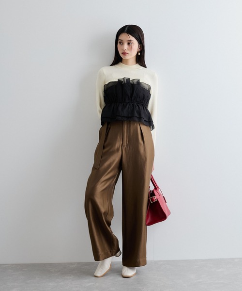 旬なレイヤードスタイルが叶う！ビスチェドッキングニット/洗える